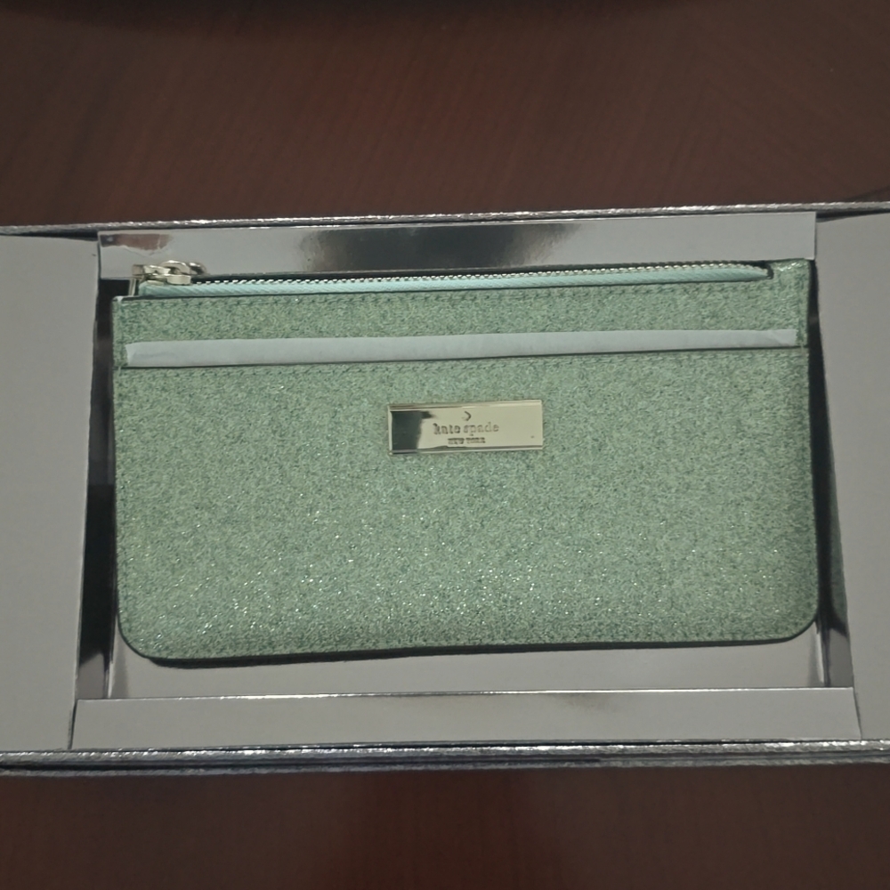 Kate Spade Kenzie Boxed Glitter Large Slim Cardholder